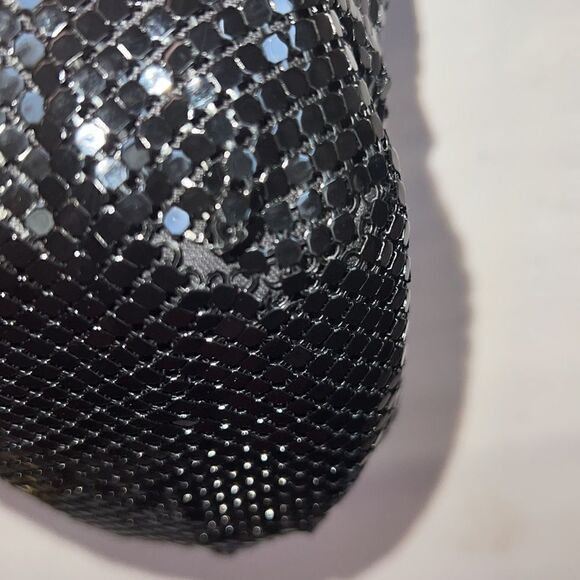 WHITING & DAVIS Black KissLock Glomesh Crossbody Purse - Picture 7 of 8